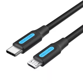   Vention USB-C 2.0/M ->  Micro B/M, 1,5m, (2A, fekete), kábel