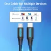Vention USB-C 2.0/M ->  Micro B/M, 1,5m, (2A, fekete), kábel