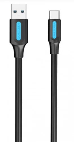 Vention USB-A 3.0/M -> USB-C/M kábel,  (PVC,fekete), 2m, kábel