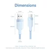 Vention USB-A 2.0/M -> USB-C/M, 1m,(blue,3A), kábel