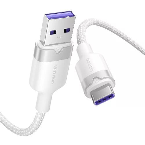 Vention USB-A 2.0/M -> USB-C/M, 2m,(fehér,6A), kábel
