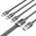 Vention USB-A 2.0/M -> USB-C/Lightning/Micro USB-B, 1,5m,(fekete,3A,3in1), kábel