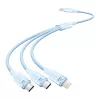 Vention USB-A 2.0/M -> USB-C/Lightning/Micro USB-B, 1,5m,(blue,3A,3in1), kábel