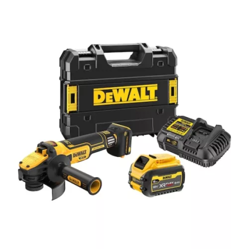 DEWALT Sarokcsiszoló, 18V, XR, kefe nélküli, 125mm, 1x6Ah