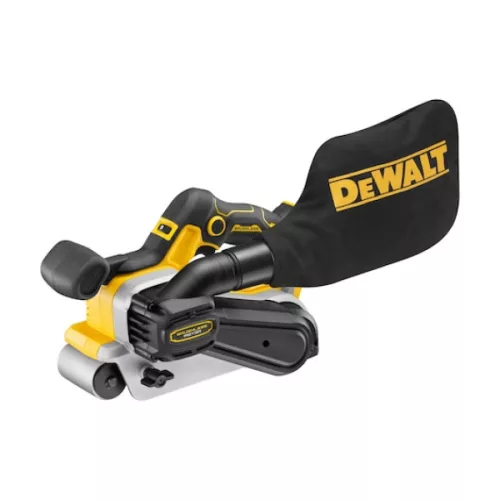DEWALT Szalagcsiszoló, 18V XR, kefe nélküli, TSTAK, koffer, akkumulátor és töltő nélkül