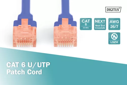 DIGITUS DK-1617-0025/B Cat.6 U/UTP LSZH 0,25m kék patch kábel