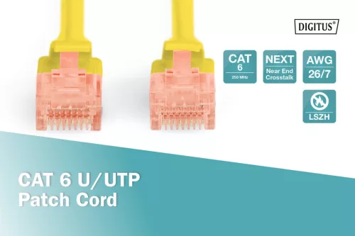 DIGITUS DK-1617-010/Y Cat.6 U/UTP LSZH 1m sárga patch kábel