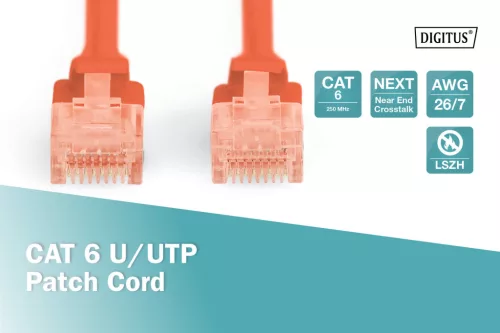 DIGITUS DK-1617-050/R Cat.6 U/UTP LSZH 5m piros patch kábel