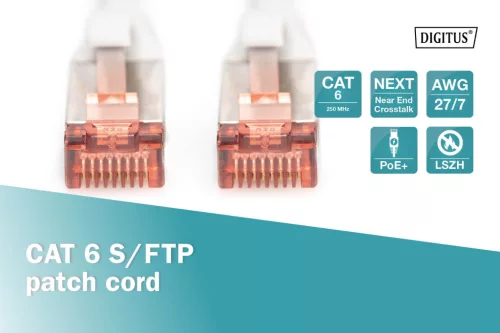 DIGITUS DK-1644-010 Cat.6 S/FTP LSZH 1m szürke patch kábel