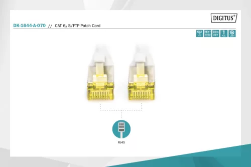 DIGITUS DK-1644-A-070 Cat.6A S/FTP LSZH 7m szürke patch kábel