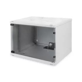   DIGITUS DN-19 07U-S-1 19" 7U 370x540x400mm lapraszerelt üvegajtós szürke fali rack szekrény