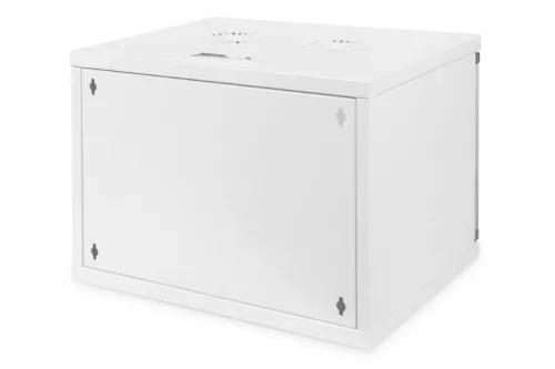 DIGITUS DN-19 07U-S-1 19" 7U 370x540x400mm lapraszerelt üvegajtós szürke fali rack szekrény