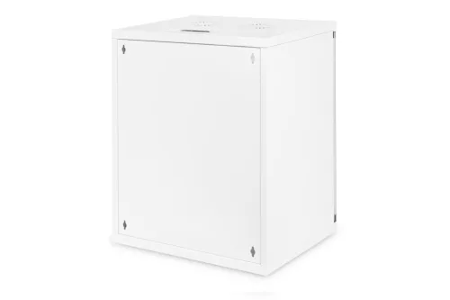 DIGITUS DN-19 12-U-S-1 19" 12U 595x540x400mm lapraszerelt üvegajtós szürke fali rack szekrény