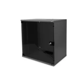   DIGITUS DN-19 12-U-S-SW 19" 12U 595x540x400mm lapraszerelt üvegajtós fekete fali rack szekrény