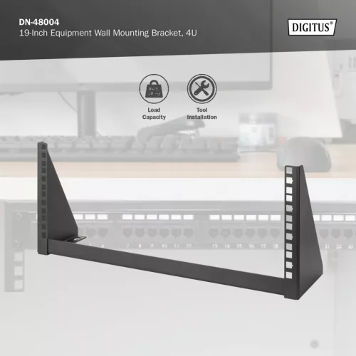 DIGITUS DN-48004 19" 4U fekete hálózati fali konzol