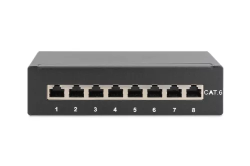 DIGITUS DN-91608SD Cat.6 8port asztali fekete árnyékolt patch panel