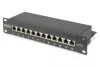 DIGITUS DN-91612S Cat.6 12port asztali fekete árnyékolt patch panel