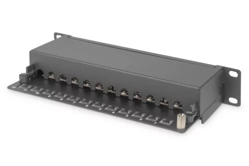 DIGITUS DN-91612S Cat.6 12port asztali fekete árnyékolt patch panel