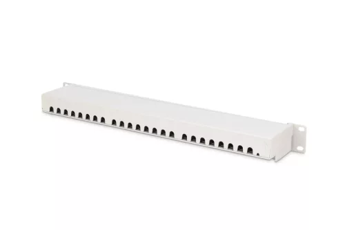 DIGITUS DN-91624S-EA 19" 1U 24port Cat.6A kompakt szürke árnyékolt patch panel