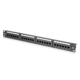   DIGITUS DN-91624U-CR 19" 1U 24port Cat.6 kompakt fekete árnyékolatlan patch panel