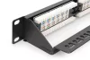 DIGITUS DN-91624U-CR 19" 1U 24port Cat.6 kompakt fekete árnyékolatlan patch panel