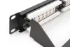 DIGITUS DN-91624U-CR 19" 1U 24port Cat.6 kompakt fekete árnyékolatlan patch panel