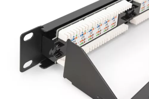 DIGITUS DN-91624U-CR 19" 1U 24port Cat.6 kompakt fekete árnyékolatlan patch panel
