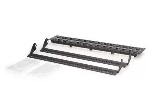 DIGITUS DN-91648U 19" 2U 48port Cat.6 kompakt fekete árnyékolatlan patch panel