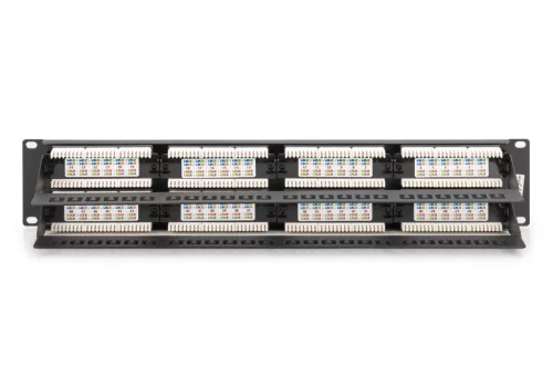 DIGITUS DN-91648U 19" 2U 48port Cat.6 kompakt fekete árnyékolatlan patch panel