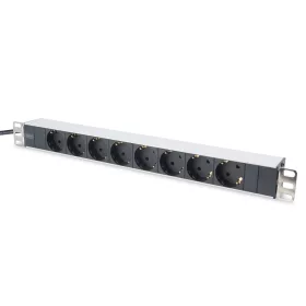   DIGITUS DN-95401 19" 1U PDU 8xCEE 7/3 schuko aljzat CEE7/7 csatlakozó 2m elosztósor