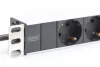 DIGITUS DN-95401 19" 1U PDU 8xCEE 7/3 schuko aljzat CEE7/7 csatlakozó 2m elosztósor