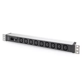   DIGITUS DN-95429 19" 1U PDU 230V 10A 9xIEC C13 aljzat IEC C14 csatlakozó 2m elosztósor