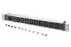 DIGITUS DN-95429 19" 1U PDU 230V 10A 9xIEC C13 aljzat IEC C14 csatlakozó 2m elosztósor
