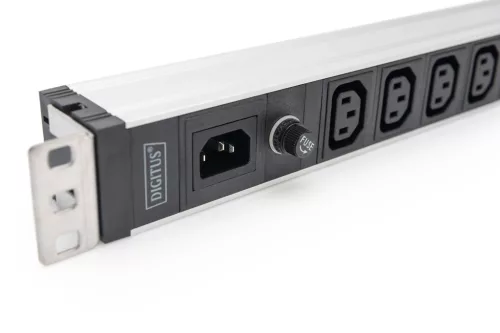 DIGITUS DN-95429 19" 1U PDU 230V 10A 9xIEC C13 aljzat IEC C14 csatlakozó 2m elosztósor