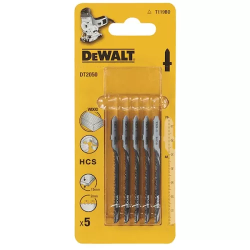 DEWALT Dekopírfűrészlap, puhafa, 5db, T119BO, 15mm