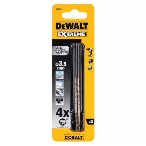 DEWALT Fémfúrószár, HSS-E, 3,5mm, ipari kobalt, 2db