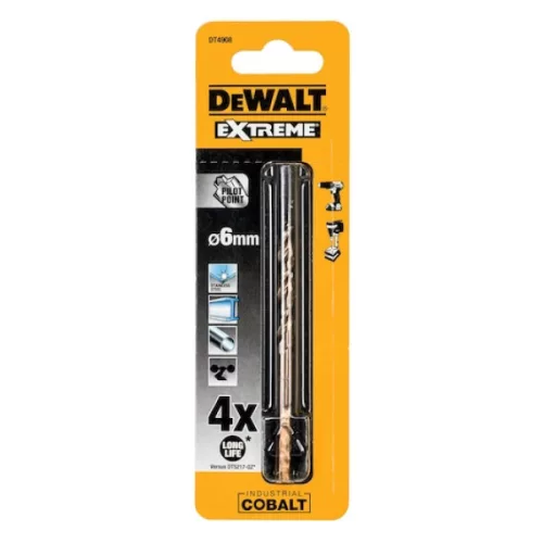 DEWALT Fémfúrószár, HSS-E, 6mm, ipari kobalt
