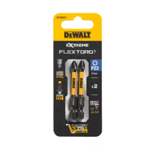 DEWALT Bithegy, csavarhúzó, 57mm, 2db, PZ2 FLRQ