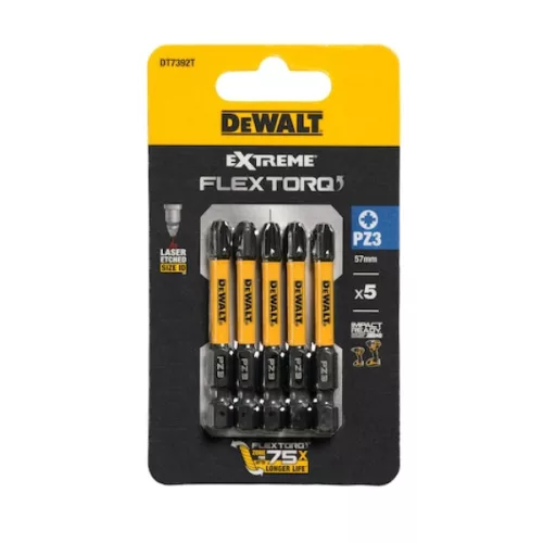 DEWALT Bithegy, csavarhúzó, 57mm, 5db, PZ3 FLRQ
