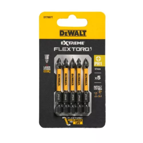 DEWALT Bithegy, csavarhúzó, PH1, 57mm, FLEXTORQ, 5db