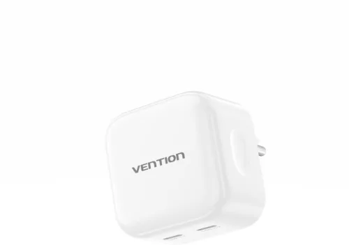 Vention USB-C+C (2port,35W/35W,fehér), töltő