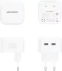 Vention USB-C+C (2port,35W/35W,fehér), töltő
