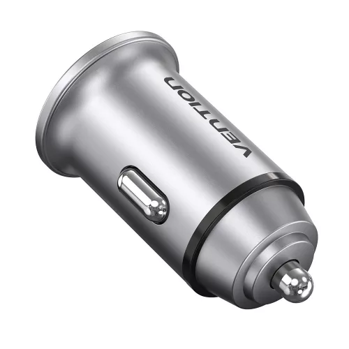 Vention USB-A+C (2port,18/20W, szürke, szivargyújtós), töltő