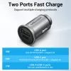 Vention USB-A+C (2port,18/20W, szürke, szivargyújtós), töltő
