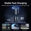 Vention USB-A+C*2 (3port,100/75/36W, fekete,szivargyújtós), töltő