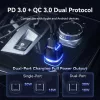 Vention USB-C+A (2port,30W, fekete, szivargyújtós),Vention