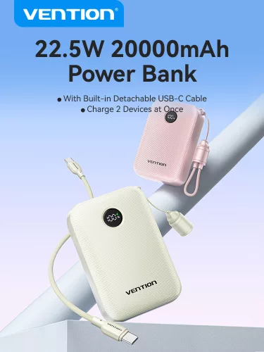 Vention FKBN0-C 20000mah, (bézs,22,5W), powerbank