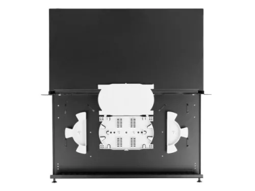 Lanberg FOP1-24SS-LDB 19" 1U 24xSC szimplex 24xLC duplex kötőkazettával szerelt fekete optikai patch panel