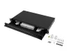 Lanberg FOP1-24SS-LDB 19" 1U 24xSC szimplex 24xLC duplex kötőkazettával szerelt fekete optikai patch panel