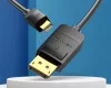 Vention mini Displayport -> Displayport, (fekete), 1,5m,  kábel